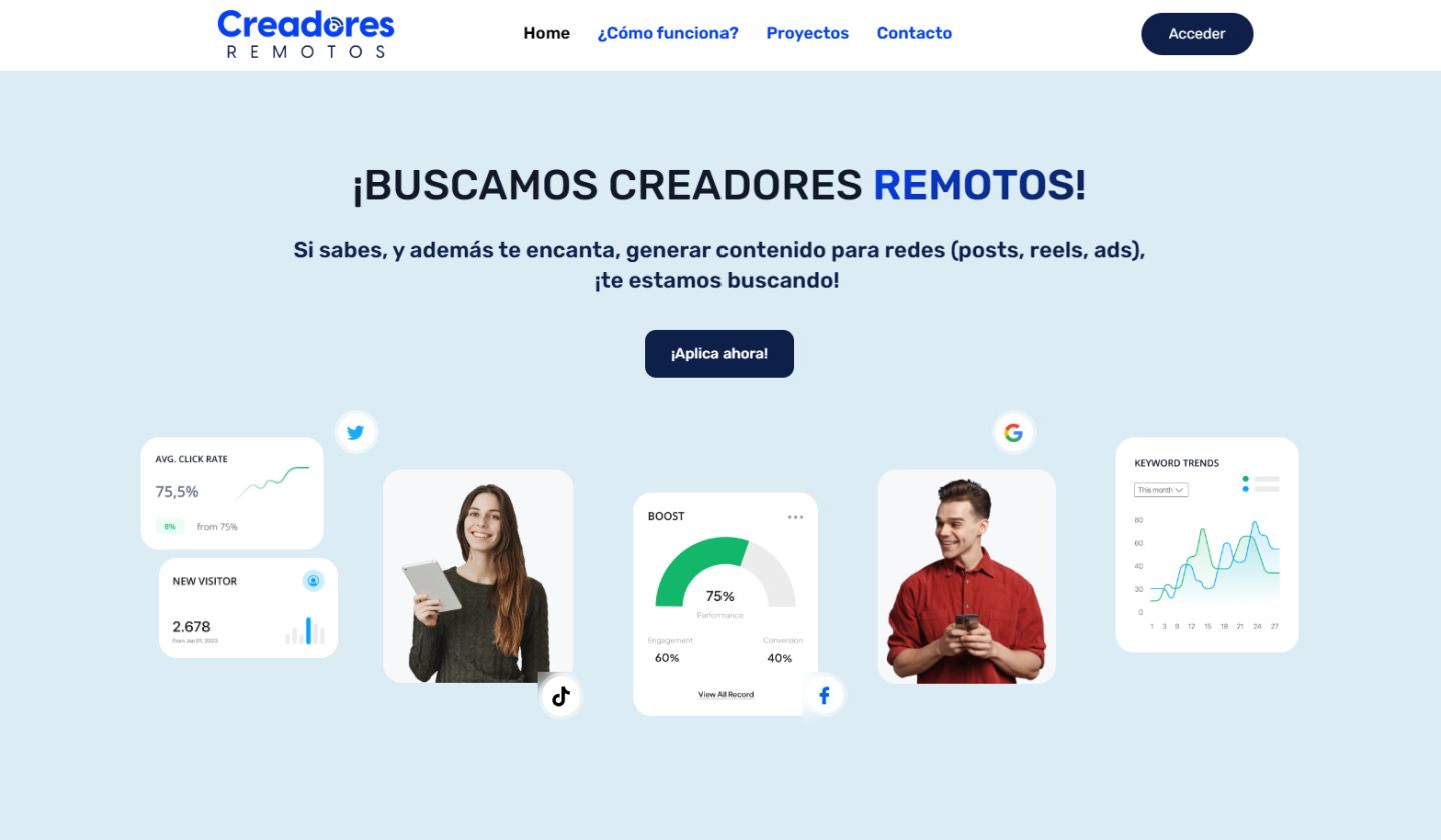 creadores remotos